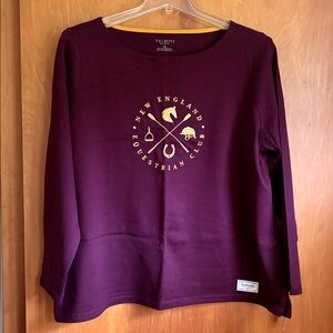 Talbots Plum Long Sleeve Equestrian Top 2XP